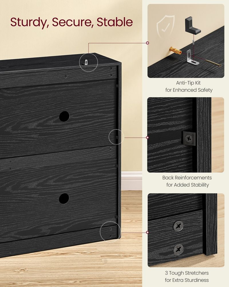 VASAGLE Shoe Cabinet with 4 Flip Doors - Thumbnail 3