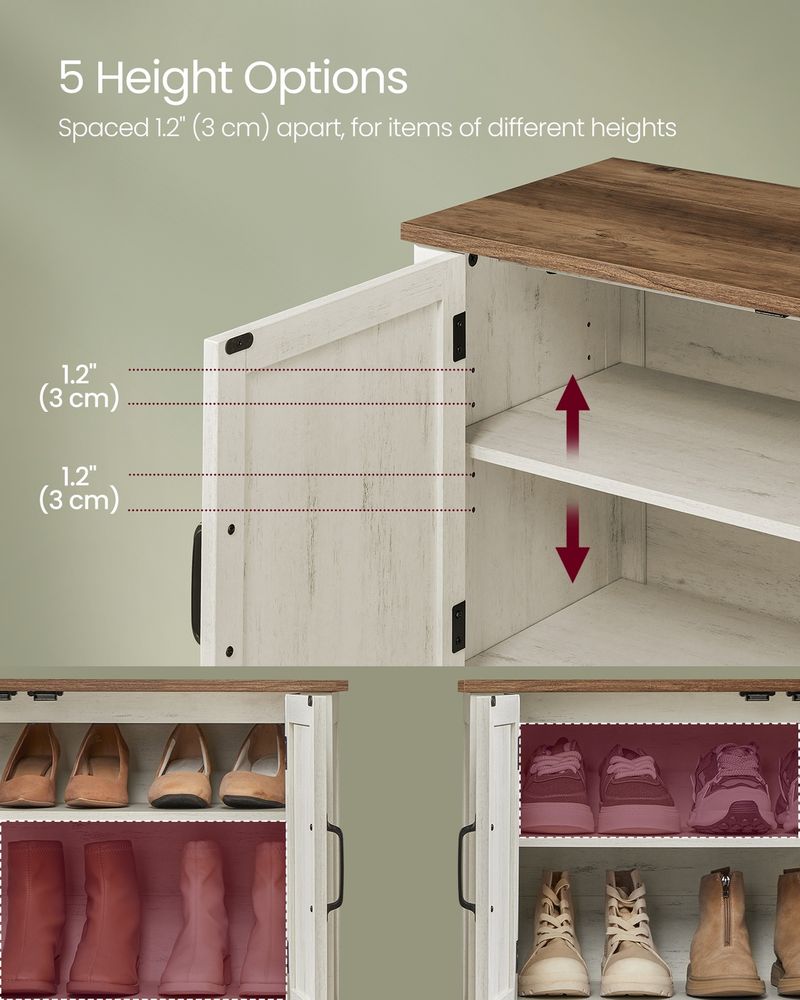 VASAGLE 3-Tier Shoe Cabinet - Thumbnail 5