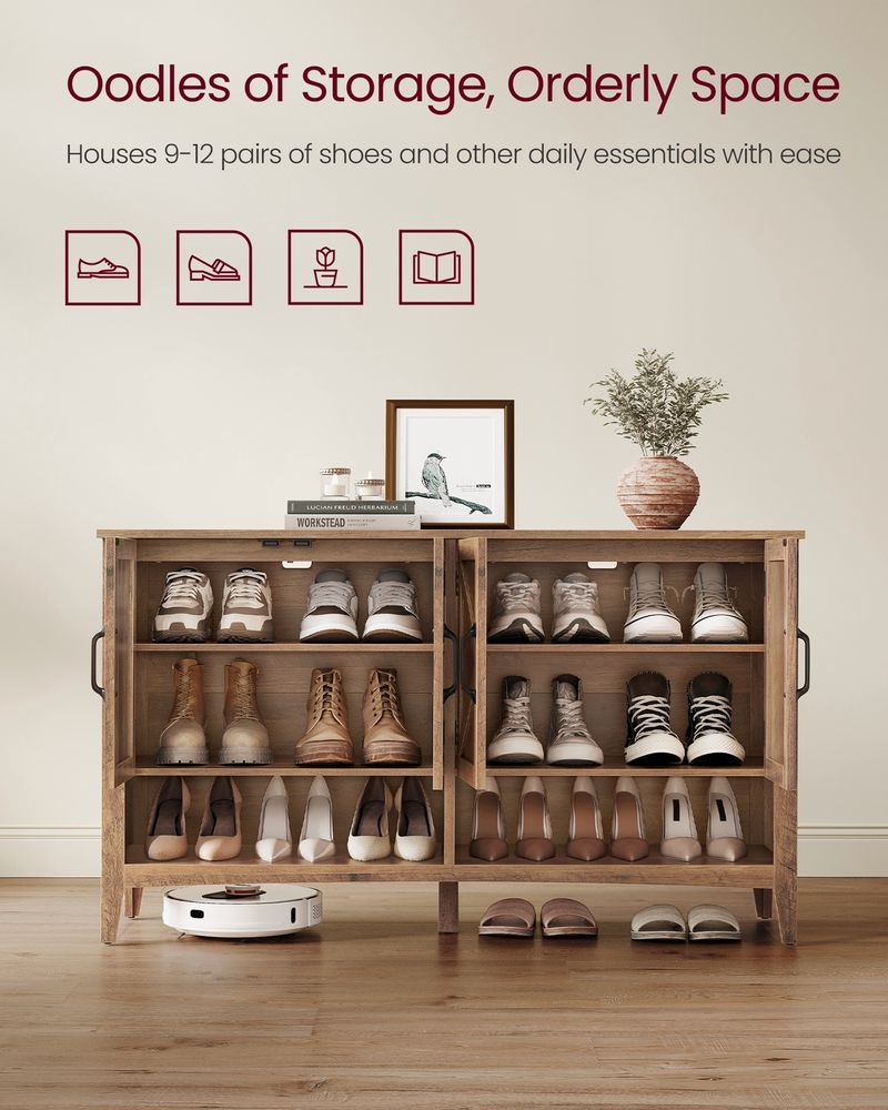 VASAGLE Liry Collection 3-Tier Shoe Cabinet - Thumbnail 4