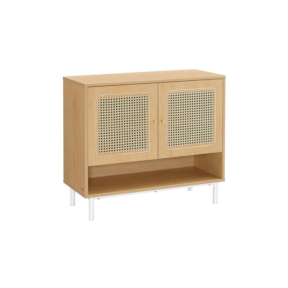 VASAGLE Natural Rattan 3-Tier Shoe Cabinet - Thumbnail 2