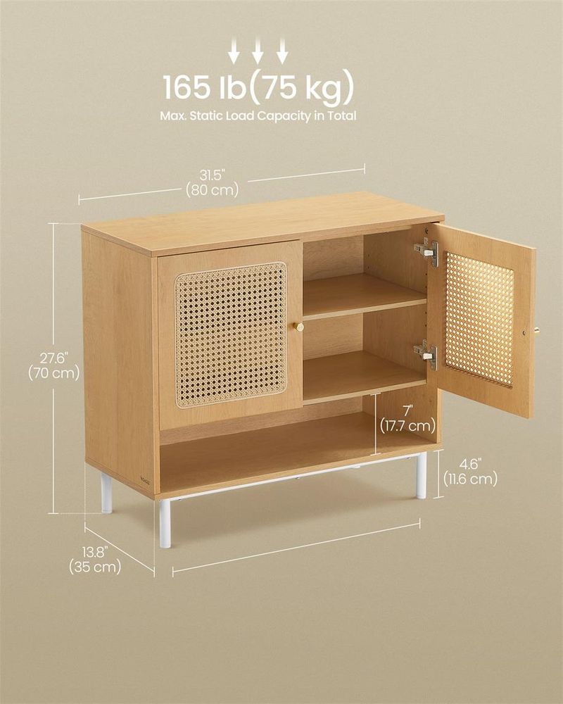 VASAGLE Rattan Shoe Cabinet - Thumbnail 5