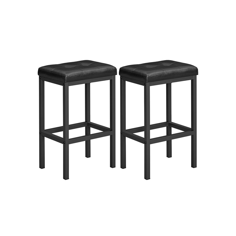 VASAGLE Set of 2 PU Upholstered Bar Stools