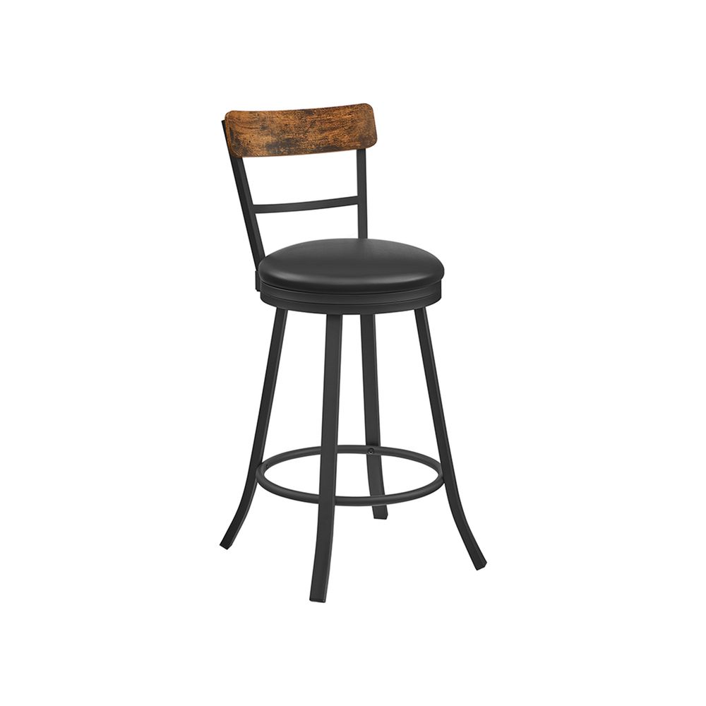 VASAGLE Swivel Bar Stool with Back