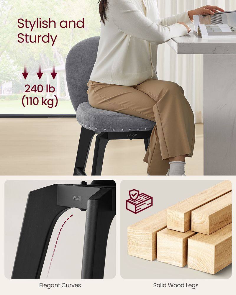 SONGMICS VASAGLE Bar Stools Set of 4 - Thumbnail 5