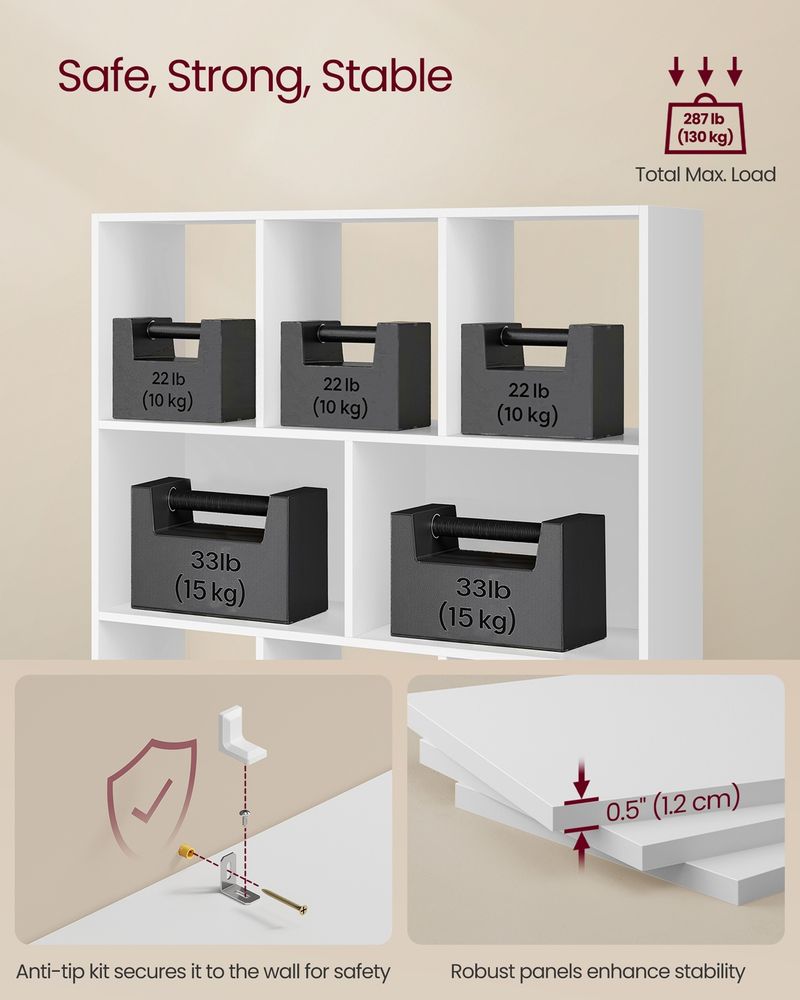 VASAGLE Custos Collection Open Storage Bookshelf - Thumbnail 4