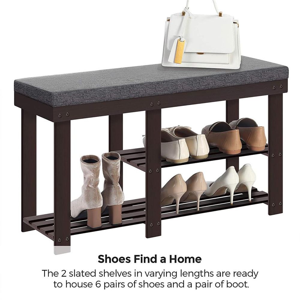 Shoe Storage Bench Cubby Organizer for Entryway - 20 Shoe Bench Storage  Rack with Foam Pad Seating Cushion for Hallway Bedroom Living Room Dorm and Small  Apartment 