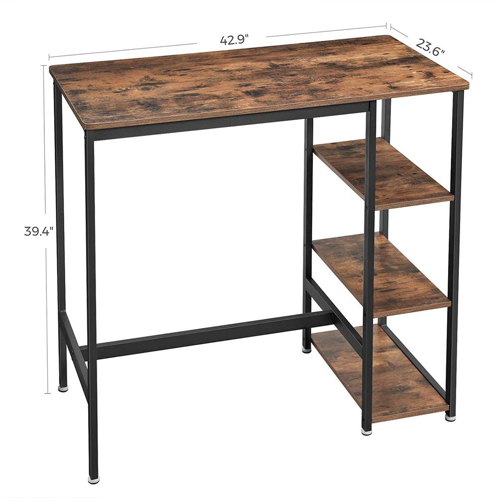 Vasagle Bar Table, Narrow Long Bar Table, Kitchen Dining Table, High Pub  Table, Sturdy Metal Frame, Industrial Design, Rustic Brown And Black :  Target