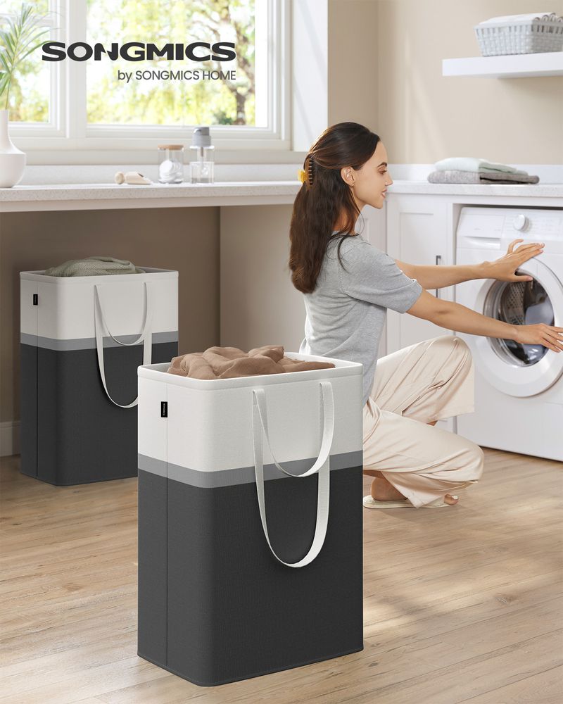 SONGMICS Set of 2 Foldable Laundry Hampers