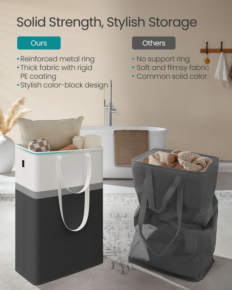 SONGMICS Set of 2 Foldable Laundry Hampers - Thumbnail 3