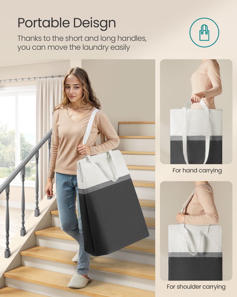 SONGMICS Set of 2 Foldable Laundry Hampers - Thumbnail 5