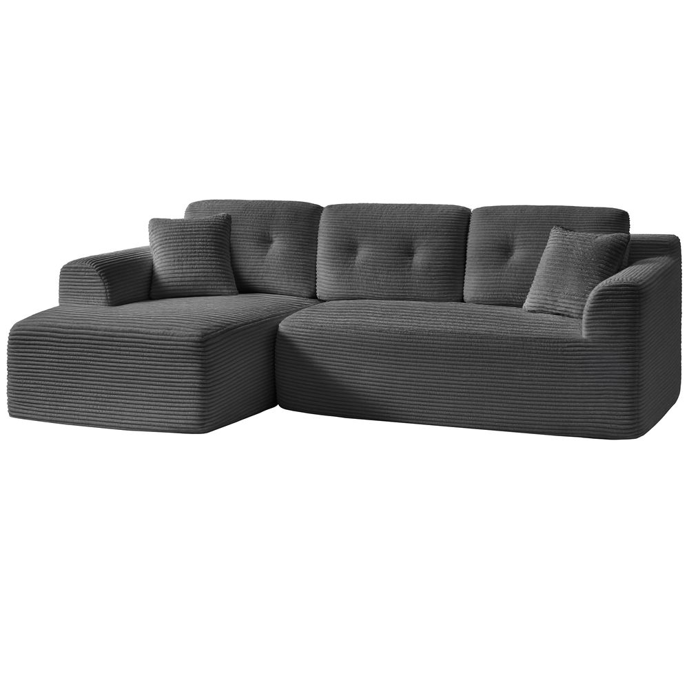 VASAGLE 108.3 Inches Boneless Couch with Chaise, Modular Sectional Sofa