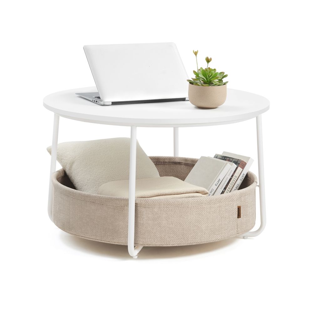 VASAGLE Coffee Table with Fabric Basket