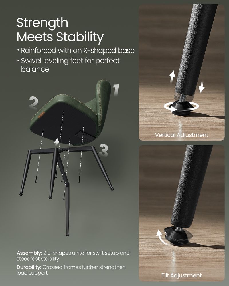 VASAGLE EKHO Collection Dining Chairs Set of 2 - Thumbnail 4