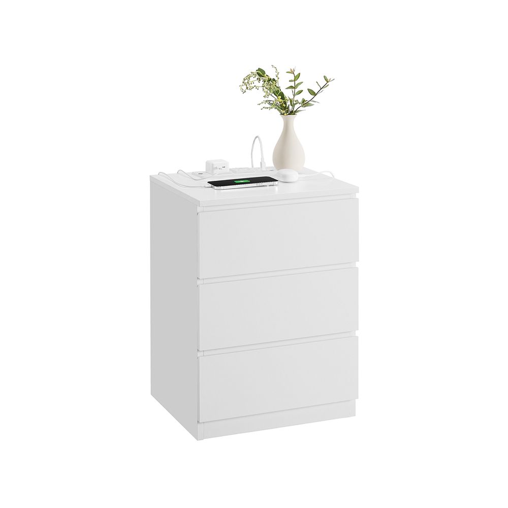 VASAGLE Nightstand with Charging Station