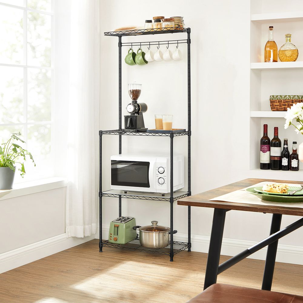 SONGMICS Adjustable Microwave Stand with 4 Shelves