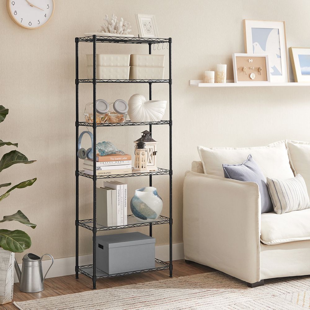 SONGMICS 6-Tier Metal Storage Shelves, Wire Shelving Unit