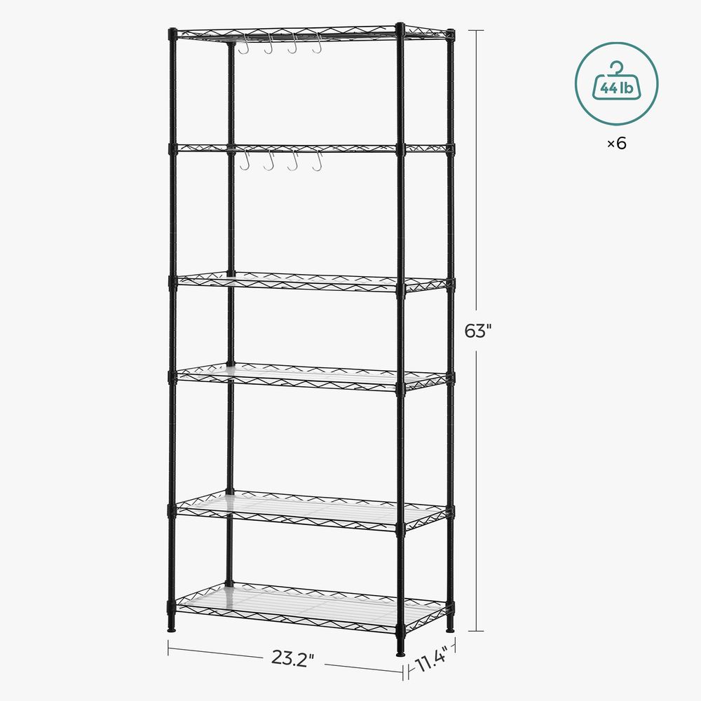 SONGMICS Kitchen Shelf, Metal Shelves, 5-Tier Wire Shelving Unit