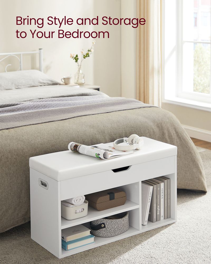 VASAGLE CUSTOS Collection Storage Bench with Cushion - Thumbnail 2