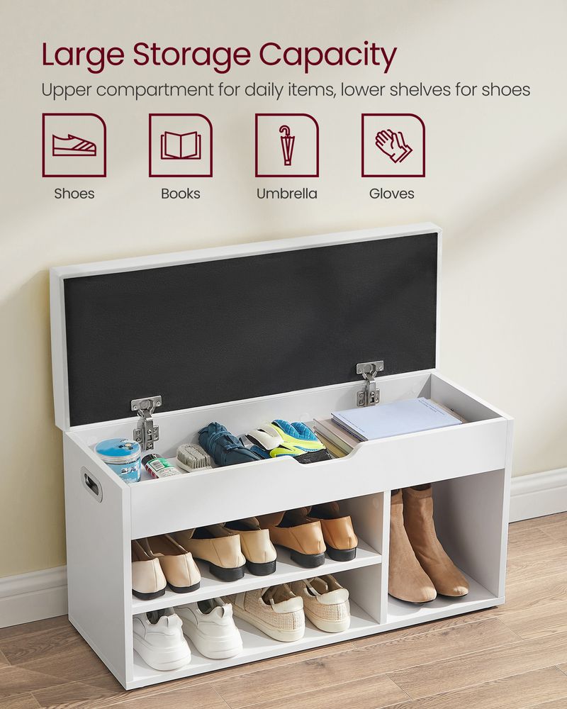 VASAGLE CUSTOS Collection Storage Bench with Cushion - Thumbnail 4