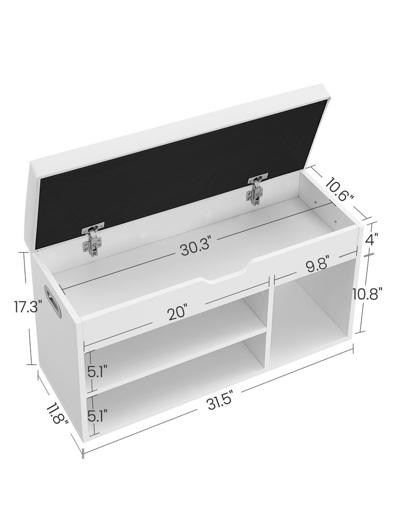 VASAGLE CUSTOS Collection Storage Bench with Cushion - Thumbnail 3