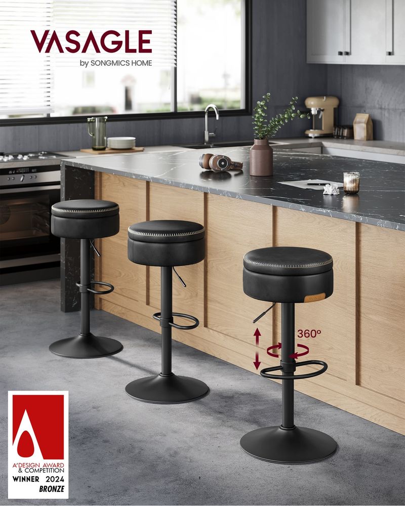 VASAGLE EKHO Collection Swivel Bar Stool - Thumbnail 5