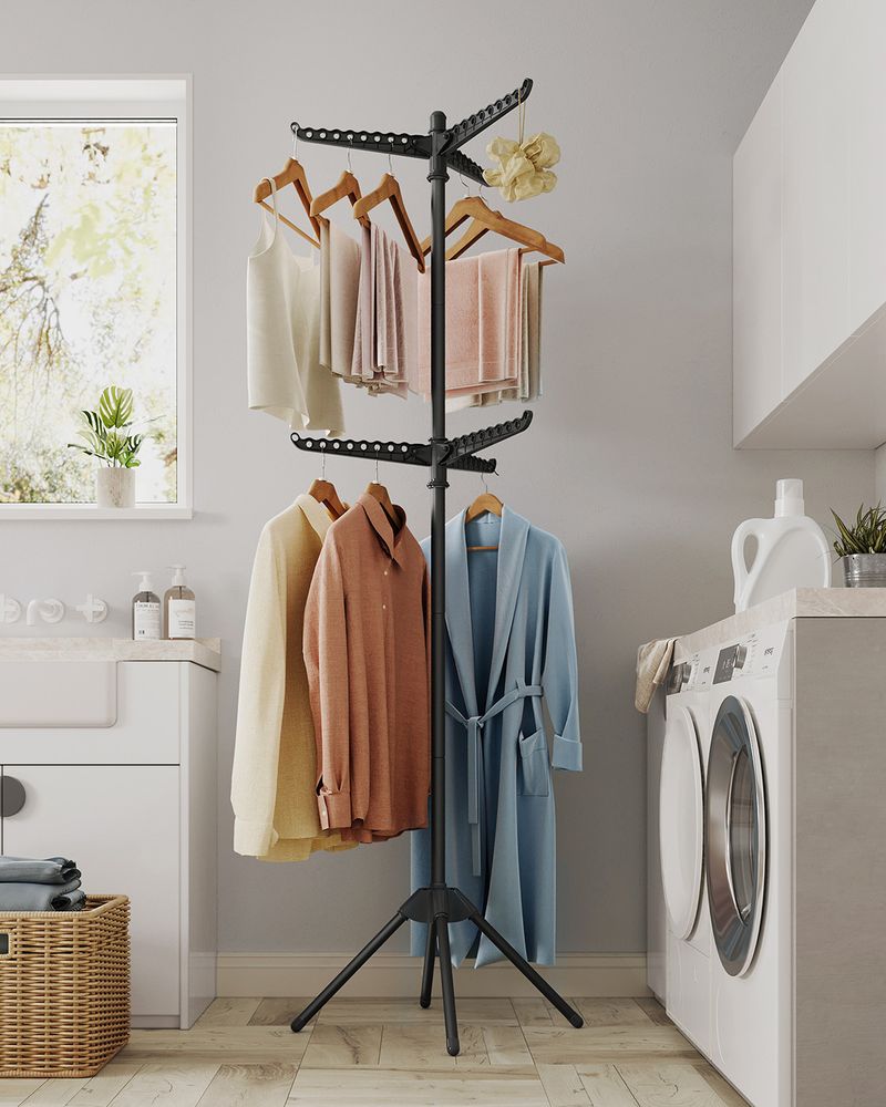 SONGMICS Foldable 2-Tier Clothes Drying Rack - Thumbnail 5