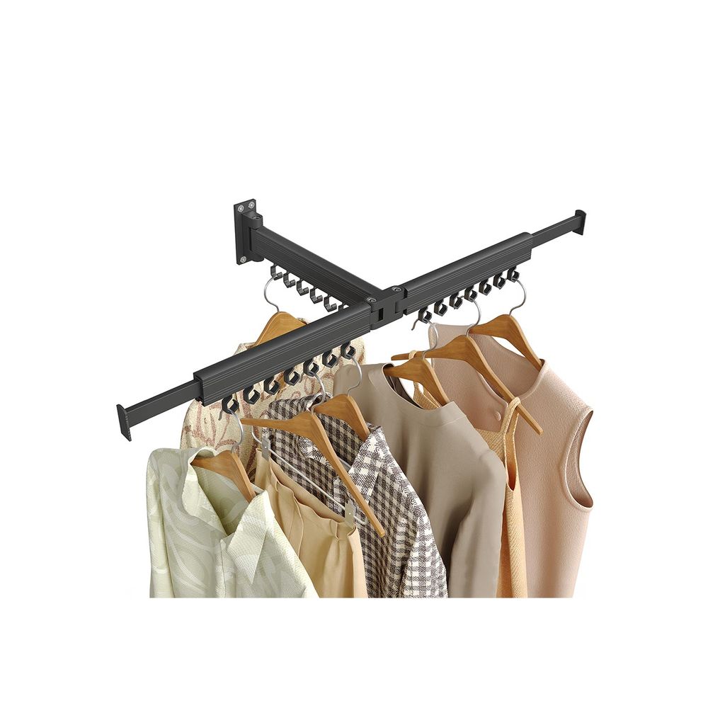 SONGMICS Clothes Drying Rack Wall-Mounted Foldable Arms