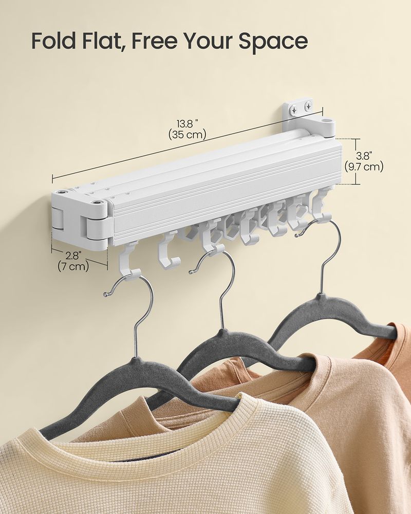SONGMICS Wall-Mounted Laundry Drying Rack - Thumbnail 2