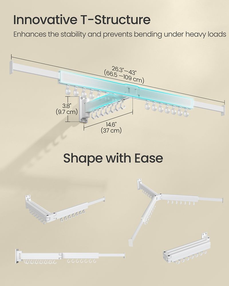 SONGMICS Wall-Mounted Laundry Drying Rack - Thumbnail 5