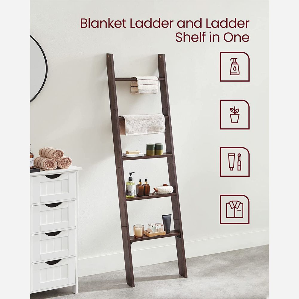 Blanket ladder 2024 with shelves