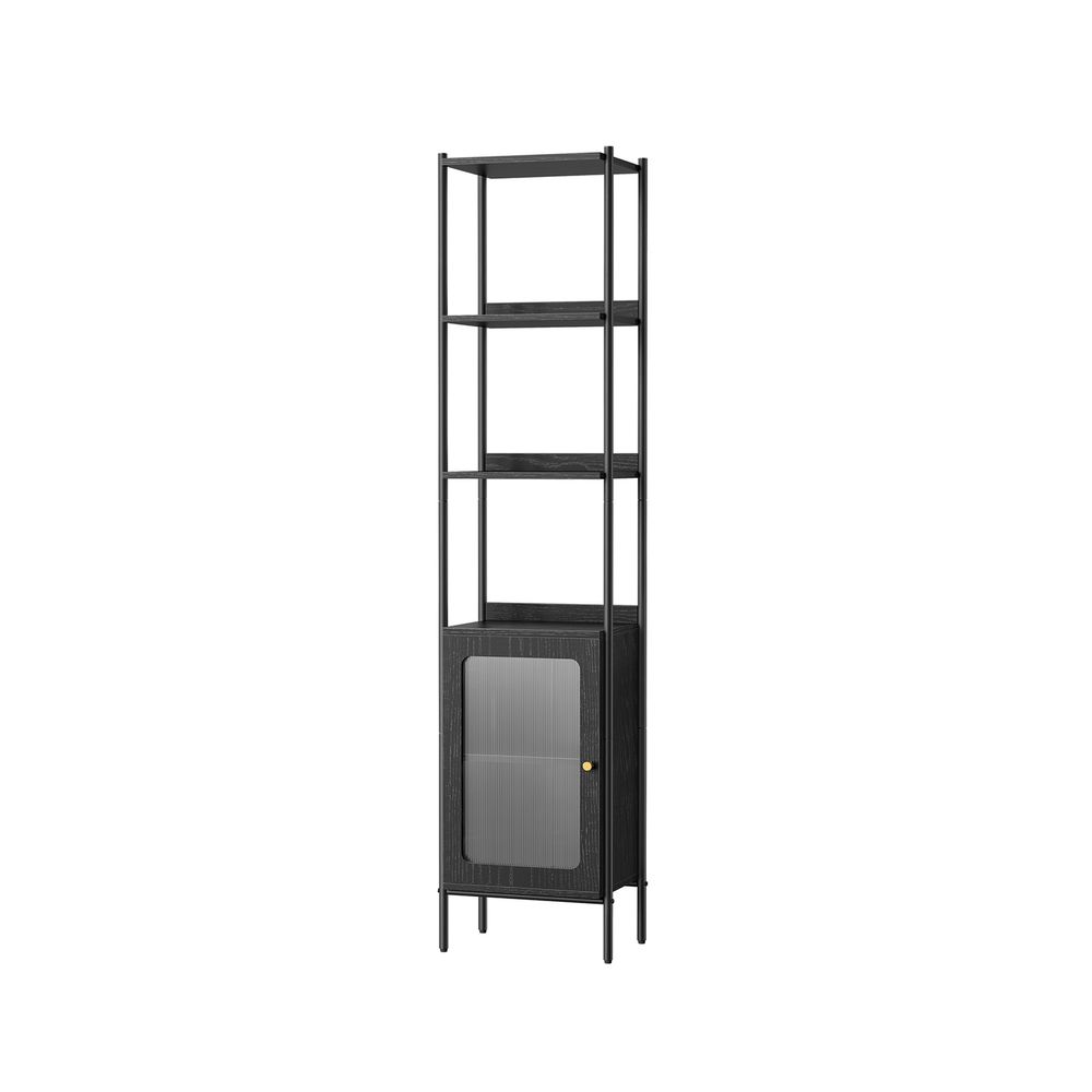 VASAGLE 6-Tier Slim Bookcase with PC Door