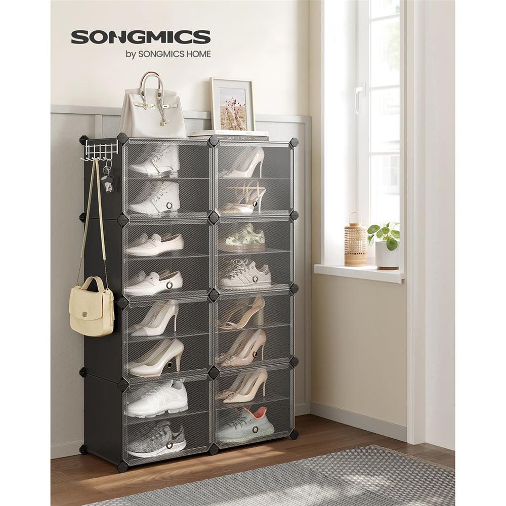 SONGMICS Shoe Rack, 8-Tier Shoe Organizer, Metal Shoe Storage for