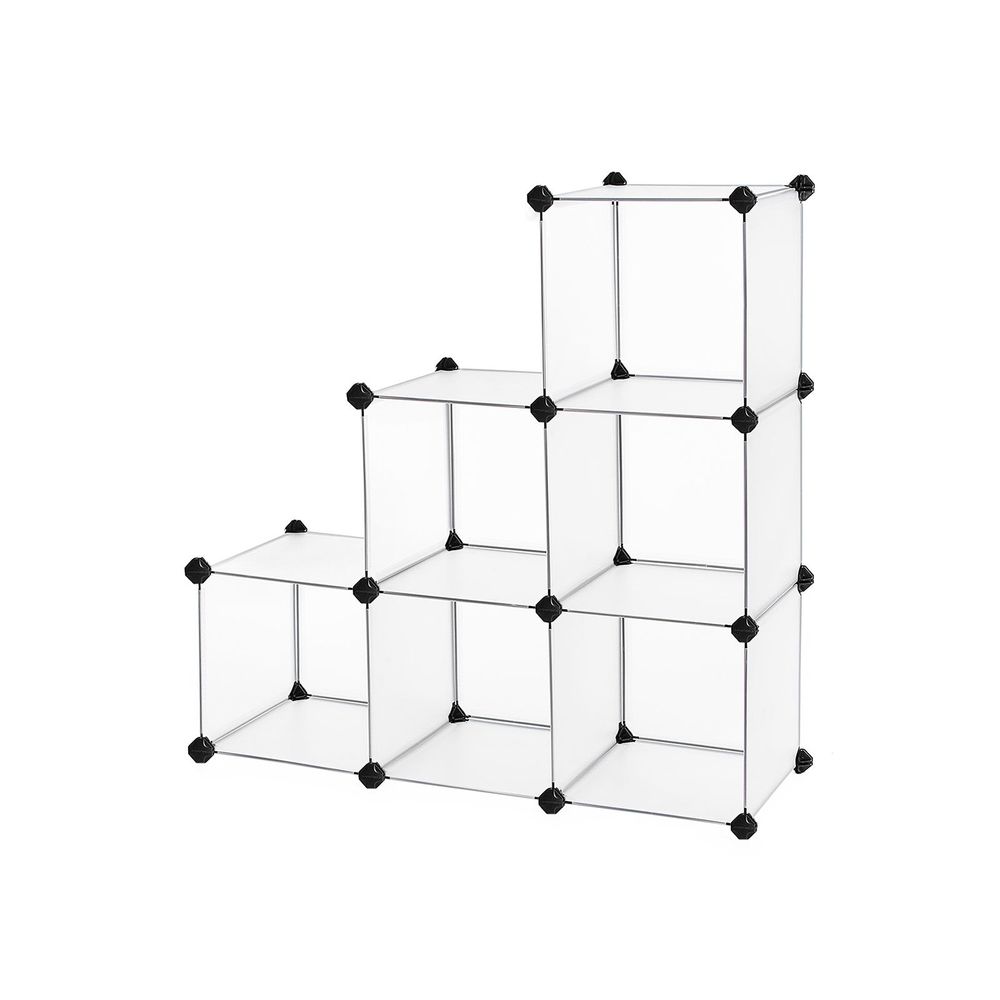Songmics 6 Cube Storage Organizer Modular Storage Cube Bookshelf Diy  Plastic Closet Storage Shelves, Bedroom Gray : Target