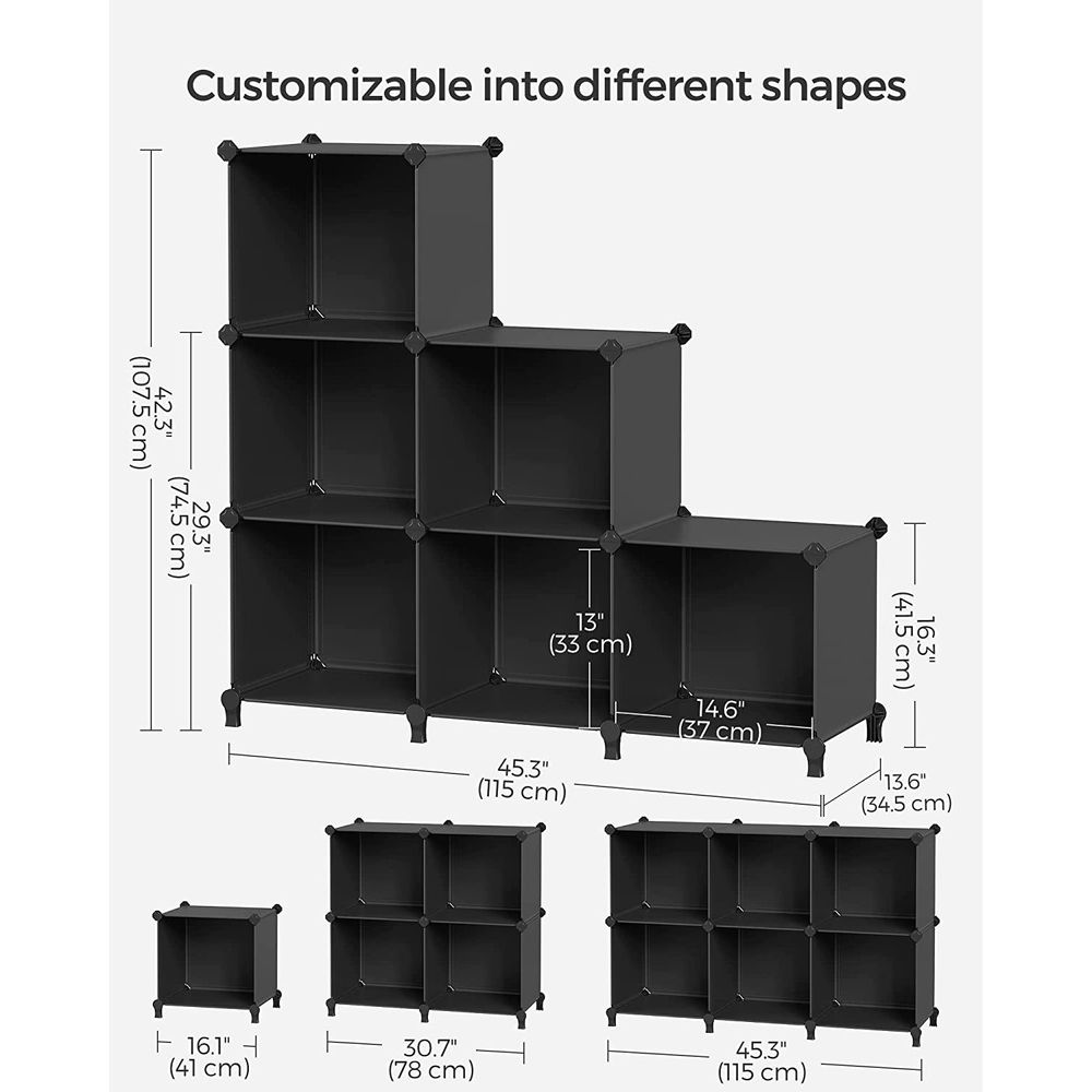 SONGMICS 6 Cube Storage Organizer with Tall Feet