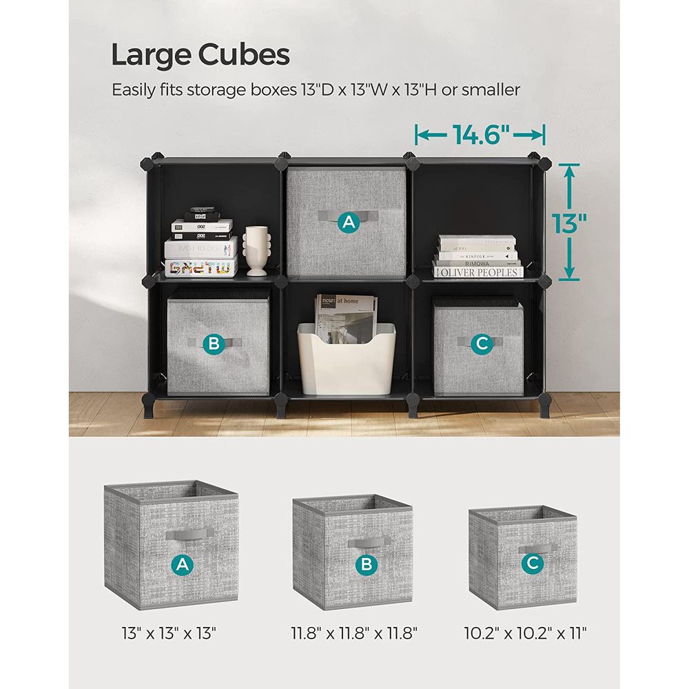 Songmics Plastic 6 Cube Storage Organiser, Shop Today. Get it Tomorrow!