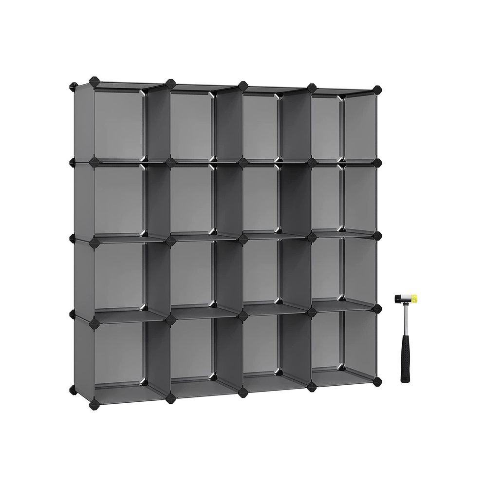Work-it! Modular Cube Storage Organizer | Set of 6 Cubes, Black
