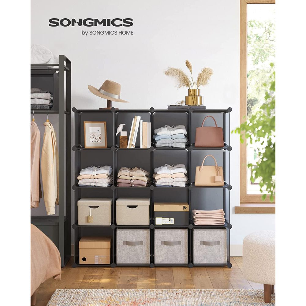 SONGMICS 6 Cube Storage Organizer, DIY Closet Shelf, Plastic