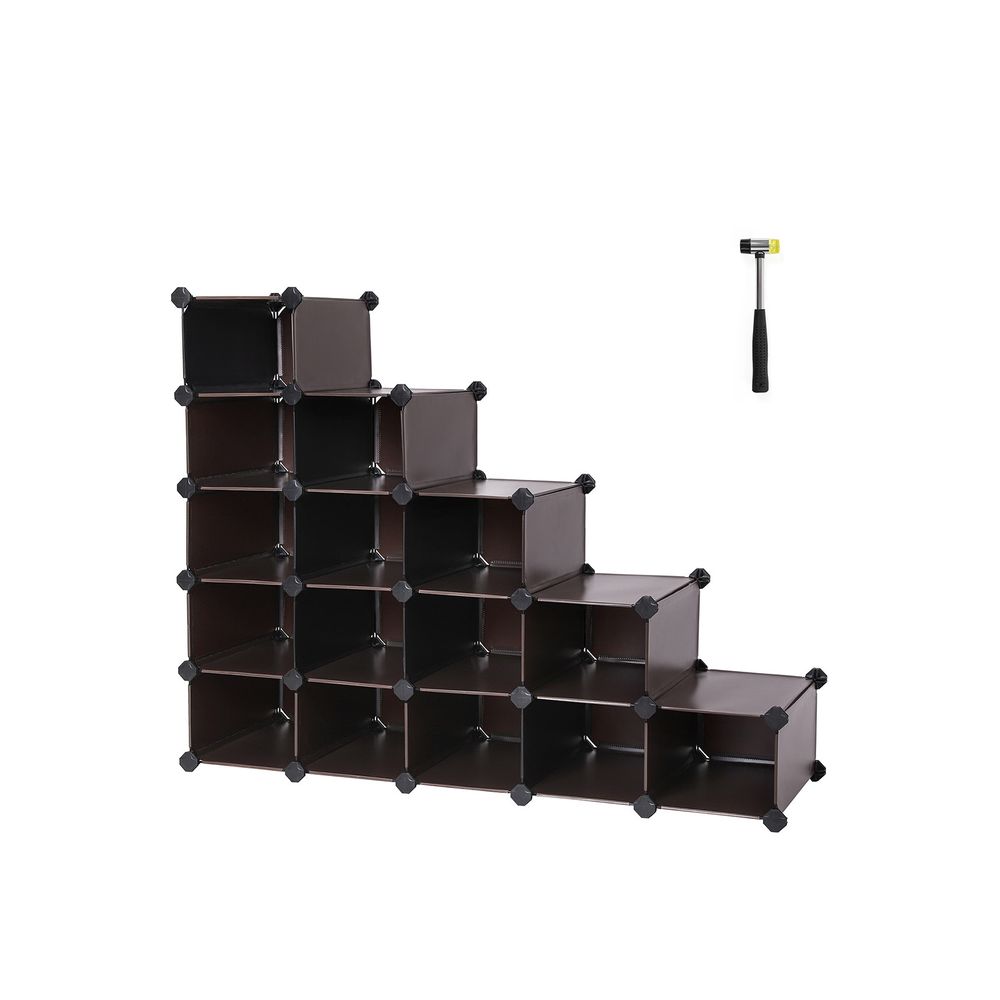 Stackable Shoe Rack, 15-Pairs Sturdy Shoe Shelf Storage , Black