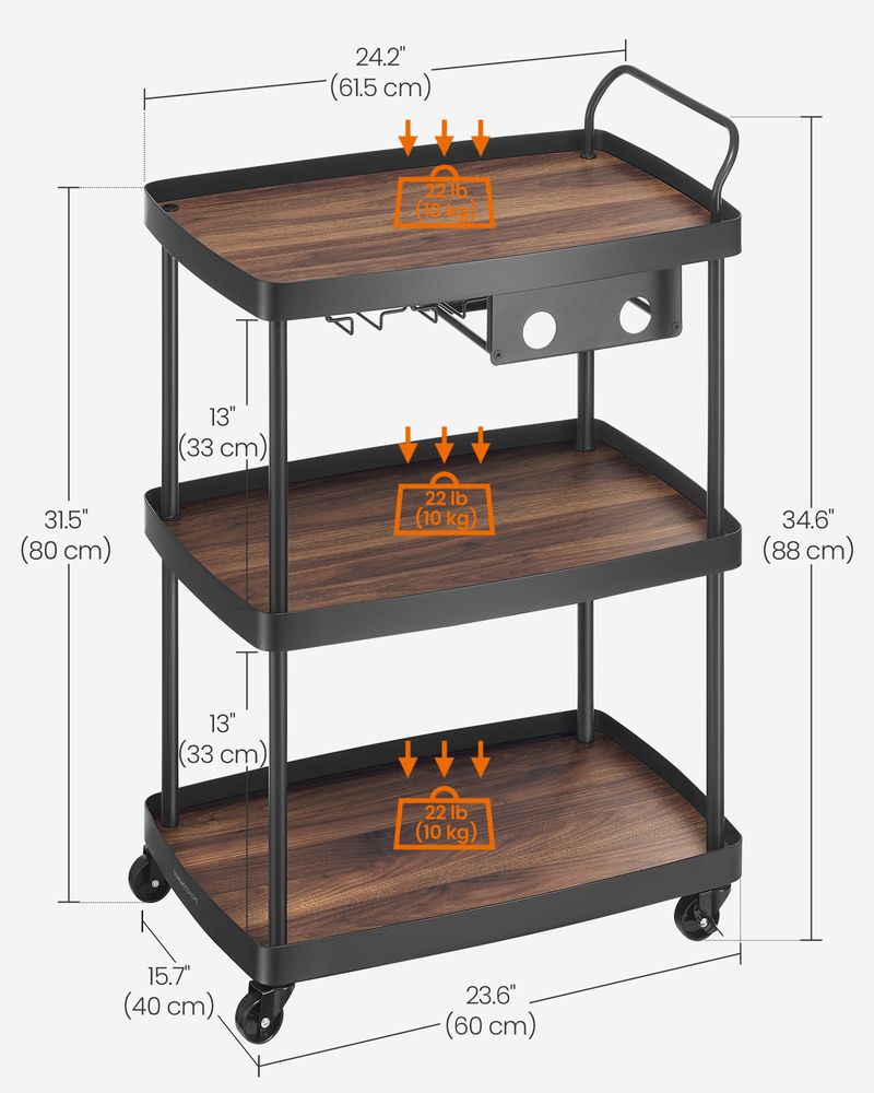 SONGMICS HOME Bar Cart - Thumbnail 4