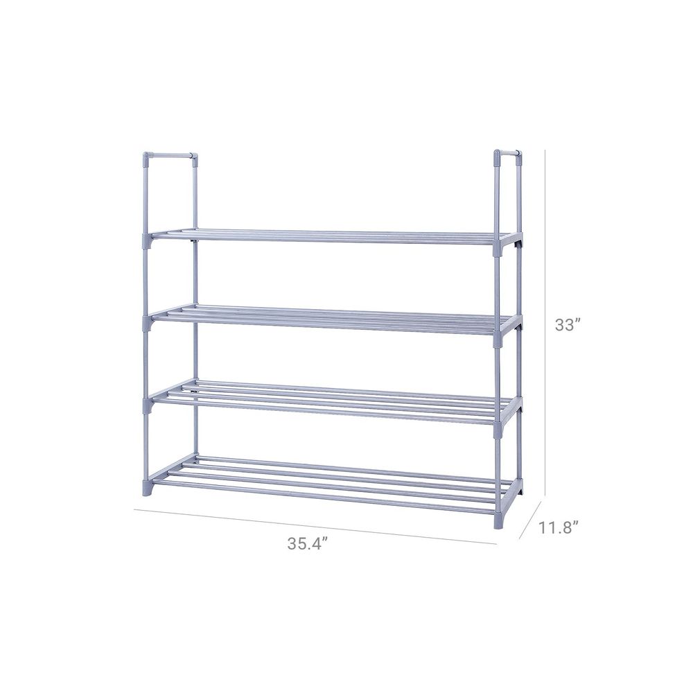 YiYan1 4 Tier Extendable Shoe Rack Organizer,Heavy Duty Metal Shelf  Organize Holds Upto 20 Pairs Shoes,Space Saver Rack for Wardrobe