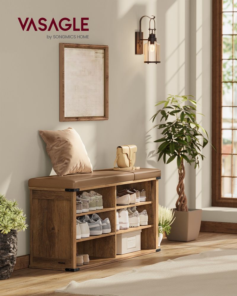 VASAGLE Liry Collection Shoe Storage Bench with Removable Cushion