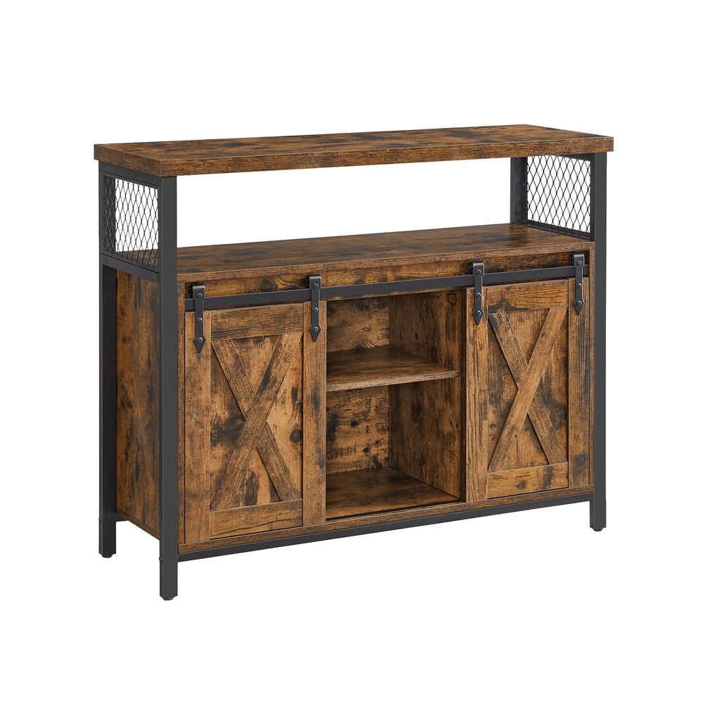 VASAGLE Buffet Cabinet with 2 Sliding Barn Doors - Thumbnail 2