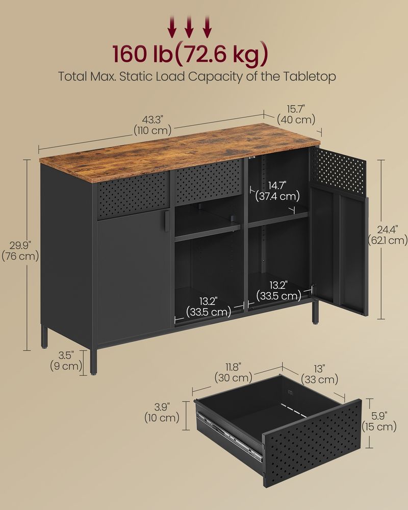 SONGMICS Storage Cabinet with 2 Doors - Thumbnail 5