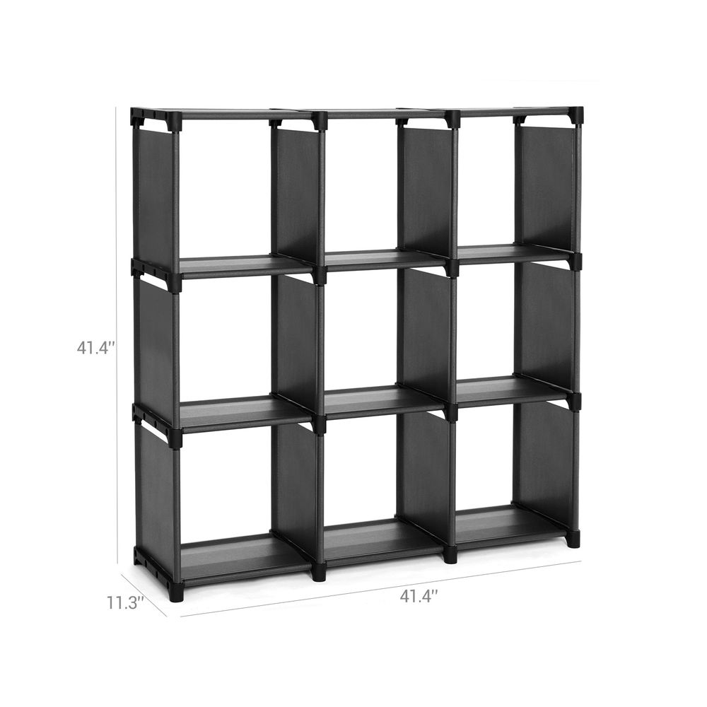 SUGIFT Cube Storage 12-Cube Bookshelf Closet Organizer Storage Shelves  Shelf Cubes Organizer DIY Square Closet Cabinet Shelves, Black