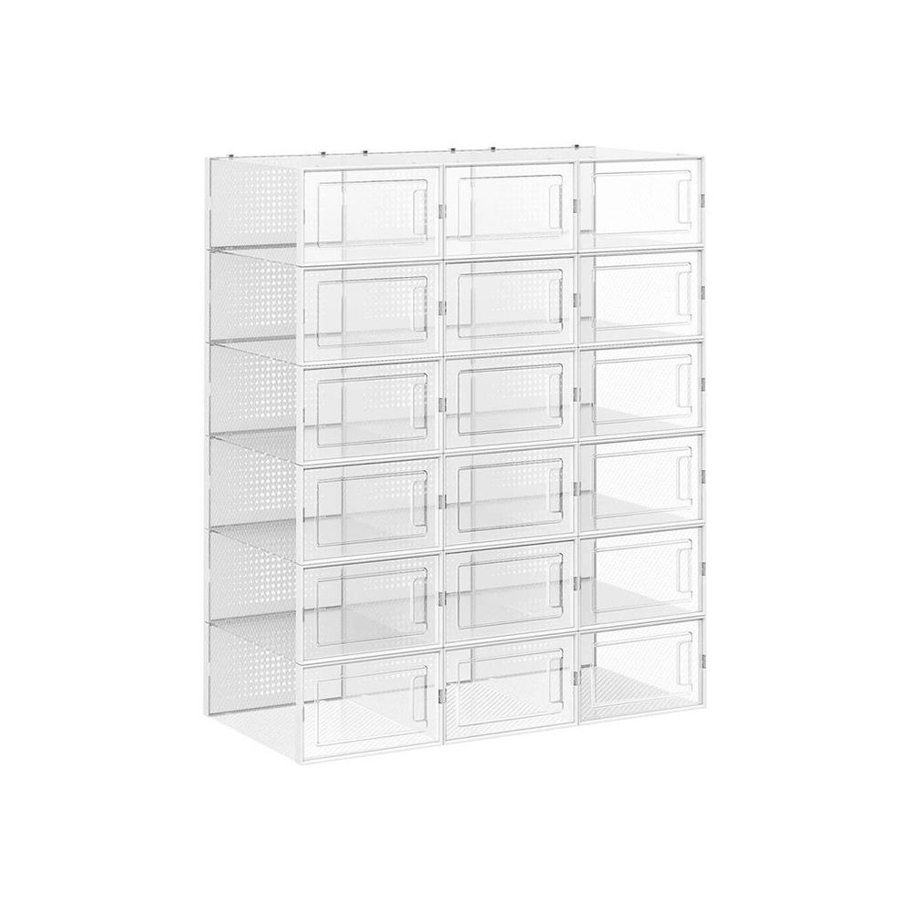 1pc Three-layer Foldable Shoe Box Storage Cabinet With Transparent