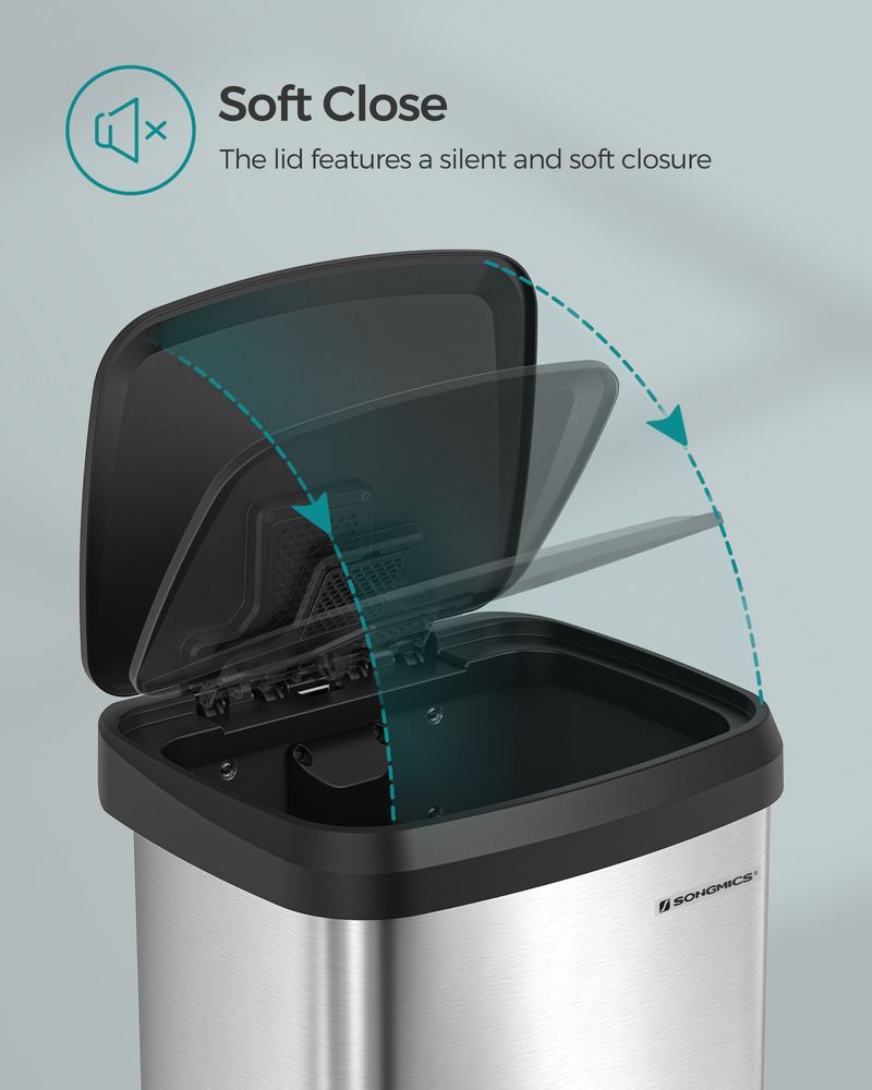 SONGMICS 18-Gallon Stainless Steel Garbage Can - Thumbnail 5