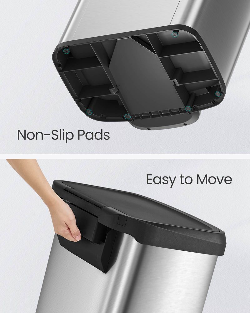 SONGMICS 18-Gallon Stainless Steel Garbage Can - Thumbnail 4