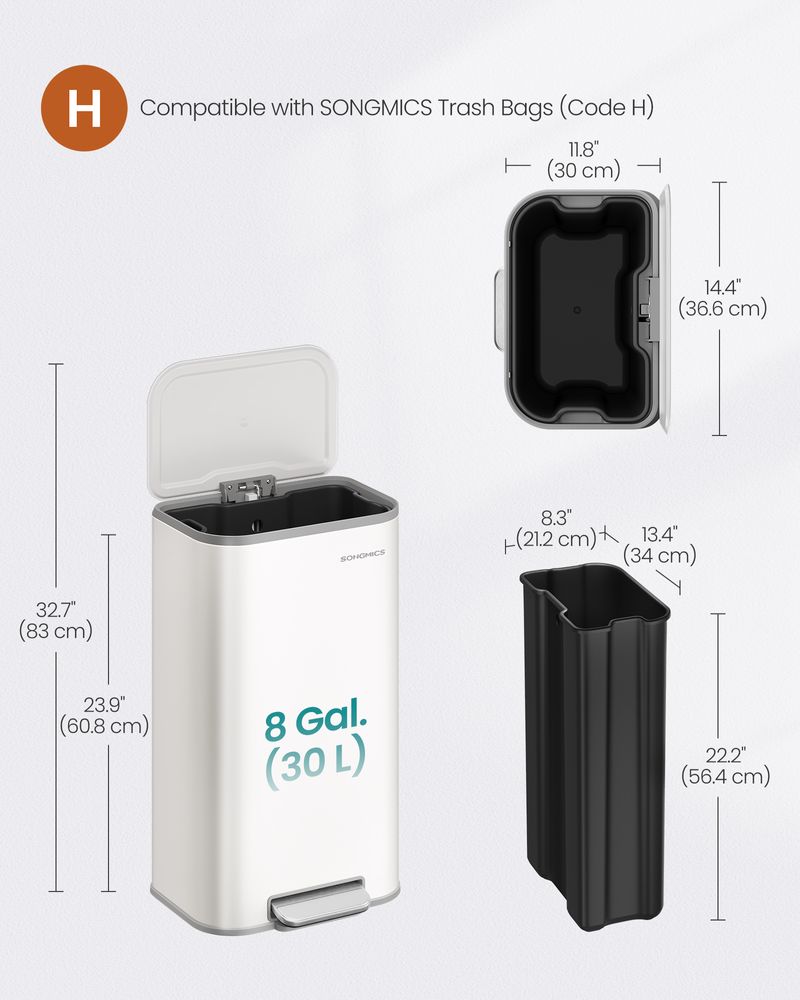 SONGMICS Kitchen Trash Can - Thumbnail 2