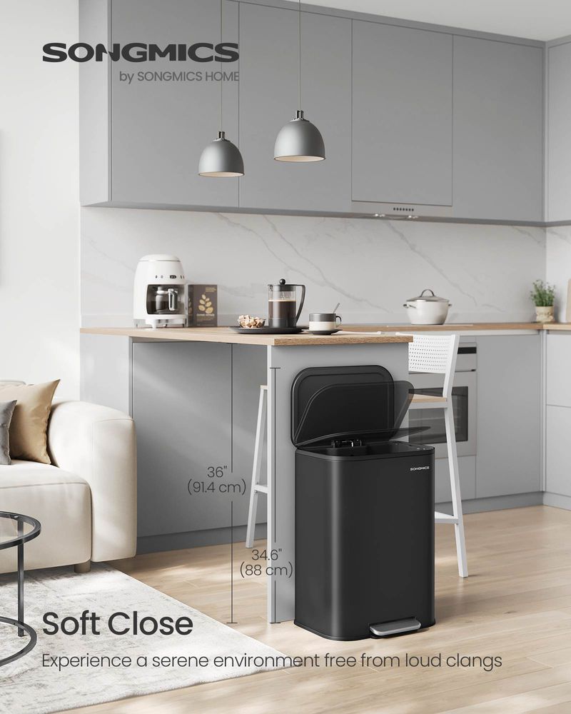 SONGMICS 13-Gallon Trash Can with Lid - Thumbnail 5