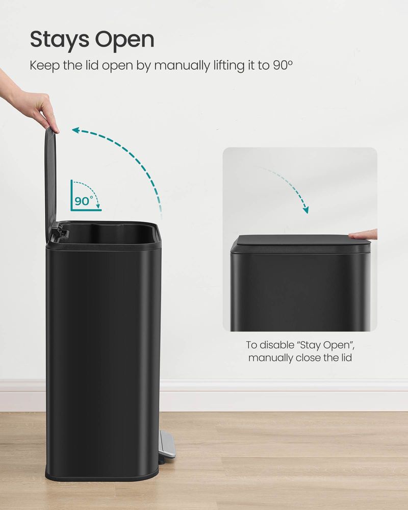 SONGMICS 13-Gallon Trash Can with Lid - Thumbnail 4